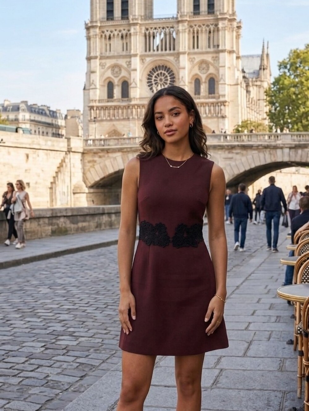 Dolce And Gabbana Burgundy Dress 40/S